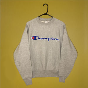 GRAY REVERSE WEAVE CREW NECK SWEATER